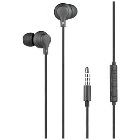 Auricolari Con Pulsante Jack Da 3,5 Mm Con Telecomando E Microfono, Nero - Foto 1
