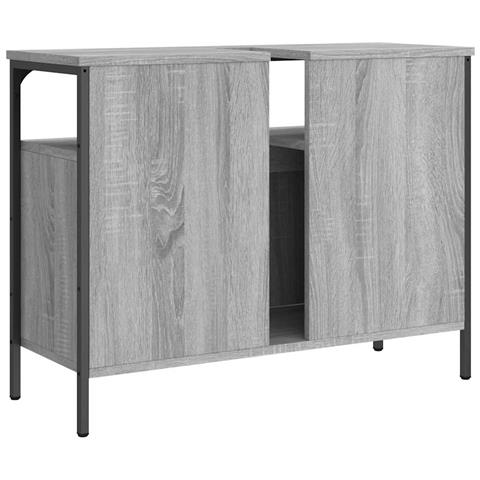 Mobile Lavabo Bagno Grigio Sonoma 60x30x60 Cm Legno Multistrato - Foto 2