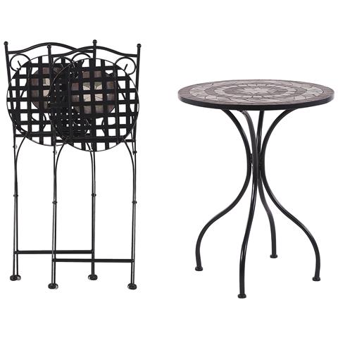 Set Da Giardino 2 Posti In Metallo Nero Cariati - Foto 8