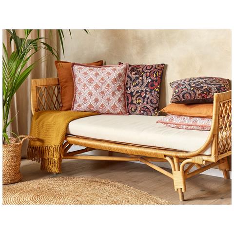 Cuscino Decorativo Picea Cotone 45 X 45 Cm Floreale Stampa A Blocchi Rosso - Foto 1