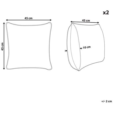 Cuscino Decorativo Picea Cotone 45 X 45 Cm Floreale Stampa A Blocchi Rosso - Foto 6