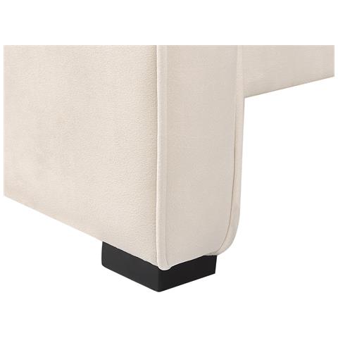 Letto Singolo Velluto Beige 90 X 200 Cm Nozay - Foto 8