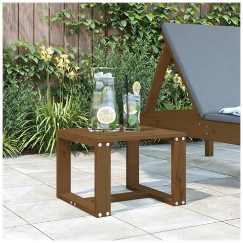 Tavolino Da Giardino Miele 40x38x28,5 Cm Legno Massello Pino - Foto 1