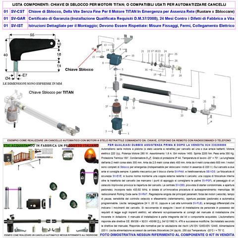 Chiave Esagonale Acciaio Forato Sblocco Di Emergenza Per Motori Cancello Battente Serie Titan Linear Aster Mover X Alt - Foto 2