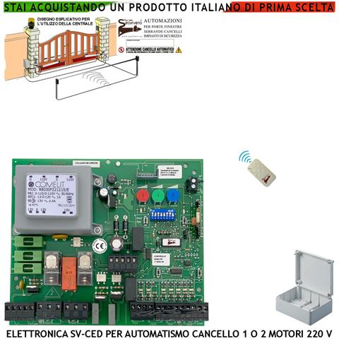 Centrale Cancello 2 Ante Battenti 220 V Ricevente Radio 1 Radiocomando Tempi Forza E Funzione Regolabili Fine Corsa Co - Foto 1