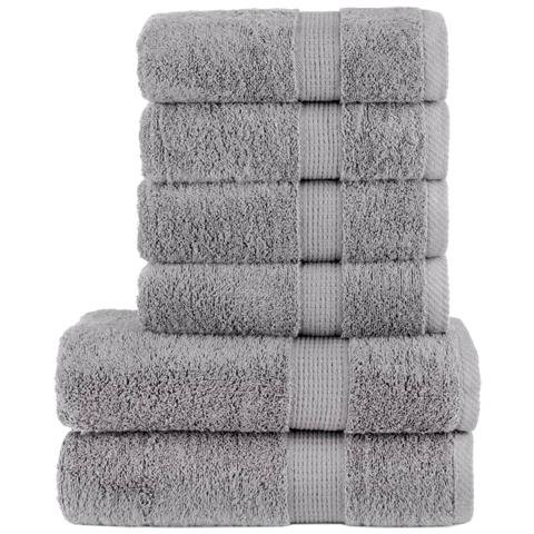 Set ASciugamani SOLUND 6 pz Grigio 600 gsm - Foto 1