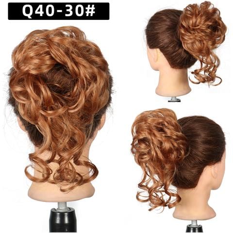Chignon Per Capelli Lunghi Avvolgente Attorno Al Parrucchino Scrunchie - Foto 4