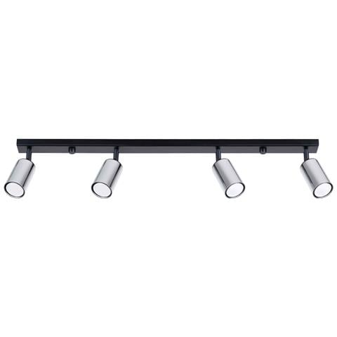 Lampada A Soffitto Winx 4l Nero /cromo Sl. 1371 - Moderno Lampade Da Soffitto Nero /cromato 18.5x82x6 Cm - Foto 1