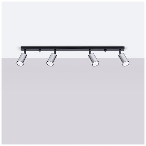 Lampada A Soffitto Winx 4l Nero /cromo Sl. 1371 - Moderno Lampade Da Soffitto Nero /cromato 18.5x82x6 Cm - Foto 2