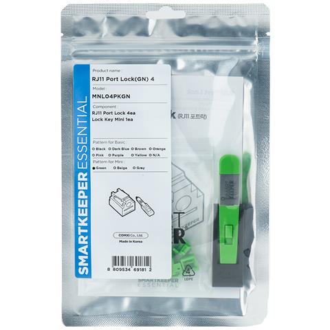 MNL04PKGN clip sicura Bloccaporte + chiave RJ-11 Verde Plastica 1 pz - Foto 1
