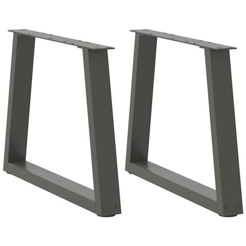 Gambe Tavolo Pranzo A V 2 Pz Antracite 70x(42-43,3)cm Acciaio - Foto 1