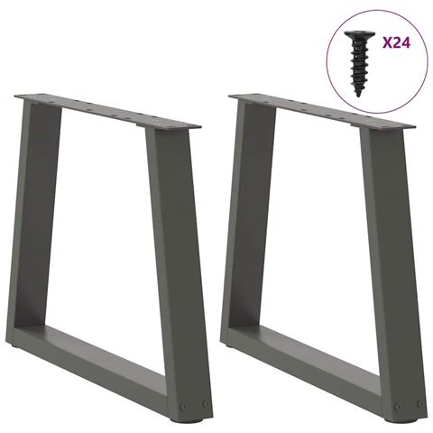 Gambe Tavolo Pranzo A V 2 Pz Antracite 70x(42-43,3)cm Acciaio - Foto 3