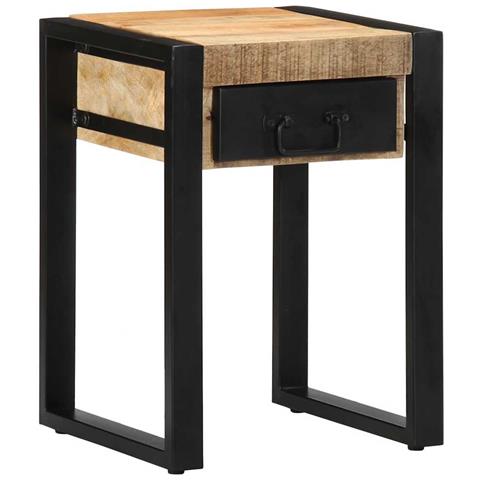 Tavolino 35x35x50 Cm In Legno Grezzo Massello Di Mango - Foto 1