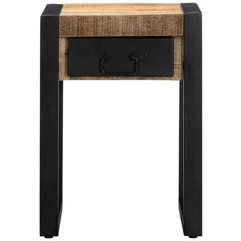 Tavolino 35x35x50 Cm In Legno Grezzo Massello Di Mango - Foto 2