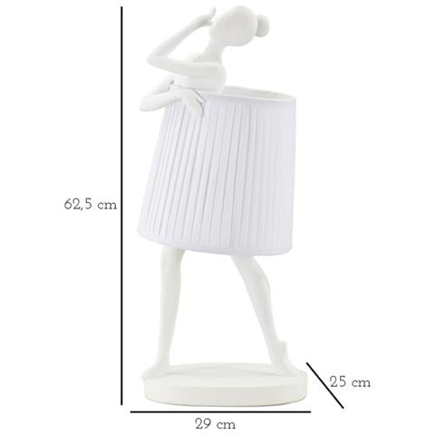 Lampada Da Tavolo Ballerina 2 - Bianco - Poliresina - 29x25x62,5 Cm - Foto 8
