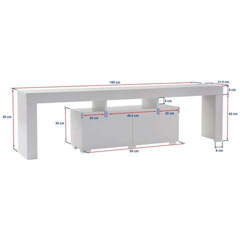 Basi Porta Tv Con Armadi In Legno Nero 180cm - Foto 7