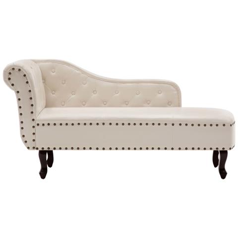 Lusso Casadino - Sedia A Sdraio Bianco Crema In Similpelle - Foto 1