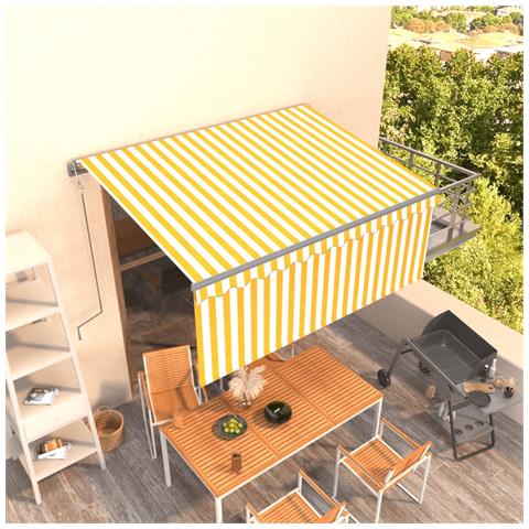 Tenda Sole Retrattile Automatica E Parasole 3x2,5mgialla Bianca - Foto 8