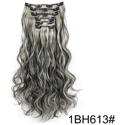 Extension Per Capelli Ricci Con 16 Clip, 6 Pezzi Grigi - Foto 2