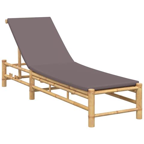 Lettino Prendisole con Cuscini 55x199x30 cm in Bambù - Foto 1