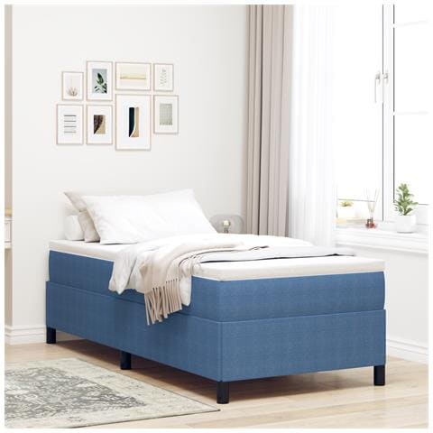 Letto a molle Blu 100 x 200 cm Tessuto in Cords - Foto 2