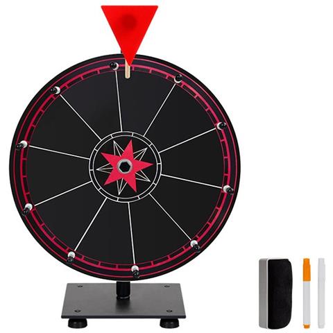 Ruota Della Lotteria Da 12 Pollici Con 10 Slot Neri - Materiale Pet - Foto 1