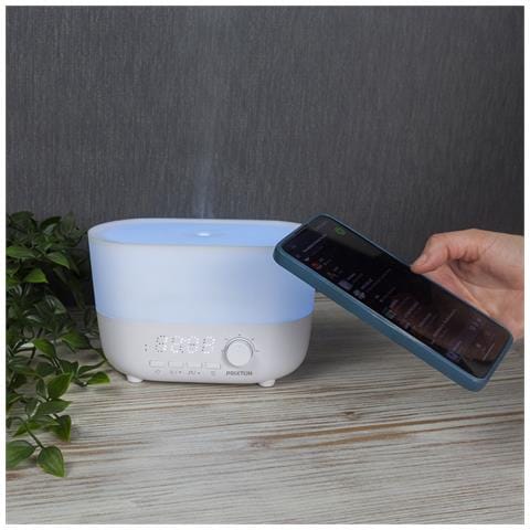 Prixton - Umidificatore Aroma Connected Con Connessione Bluetooth, Diffusore Di Aromi E Oli Essenziali, 360 Ml, Altoparlante 12 W, Timer, Luce Led 7 Colori, Timer, Orologio E Sveglia - Foto 3