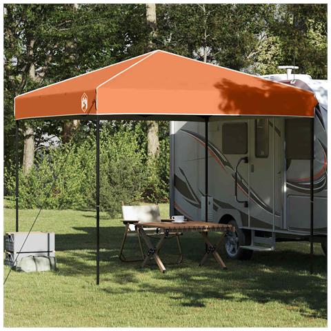 Tenda Aggiuntiva Pop-Up Arancione 250 x 250 cm Tessuto - Foto 2