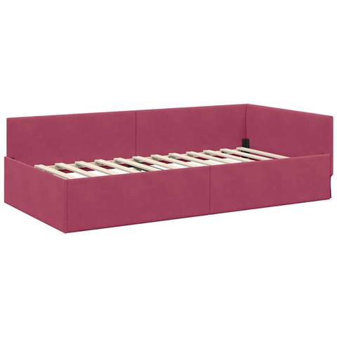 Cornice del letto ad angolo Altro Rosso vino 100 x 200 cm - Foto 1