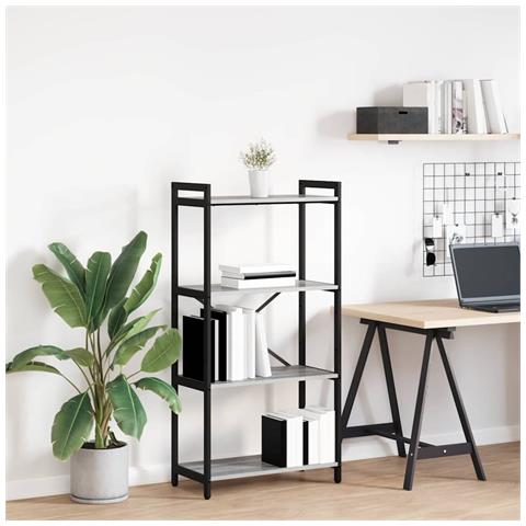 Libreria Grigio sonoma 60 x 30 x 118 cm Legno multistrato - Foto 2