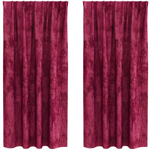 Tenda con tende 2 pcs Rosso vino 175 x 140 cm Velluto - Foto 1