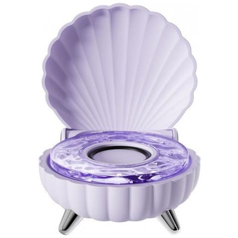 Lampada Di Proiezione Altoparlante Bluetooth Luce Notturna Led Con Specchio Per Trucco E Rumore Bianco Purple - Foto 1