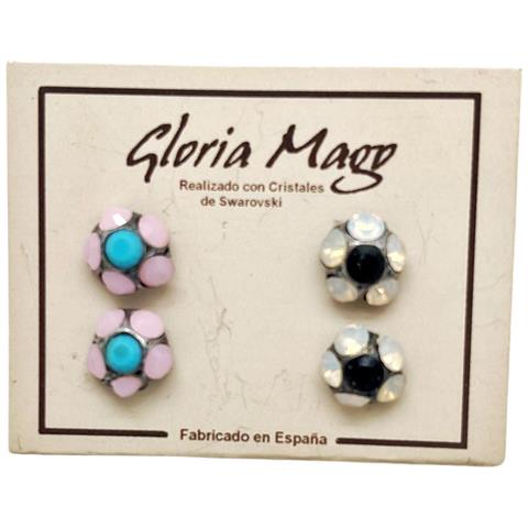 Confezione Da Orecchini In Argento E Cristallo Da 10µ, Colori Opachi Assortiti. - Foto 1