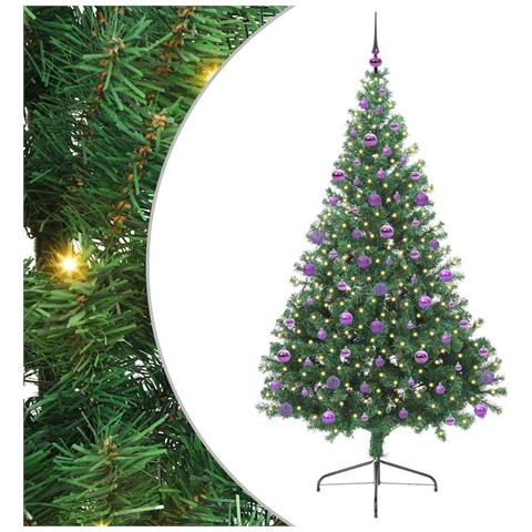 Albero di Natale artificiale con luci integrate Verde 210 cm - Foto 1