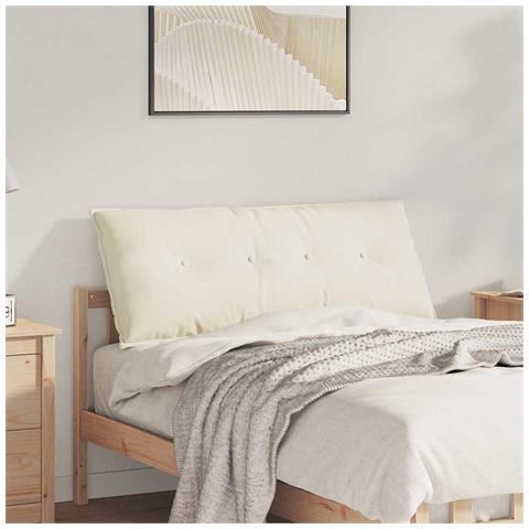 Cuscino per Schiena Crema 120 x 50 cm Tessuto in Cords - Foto 2