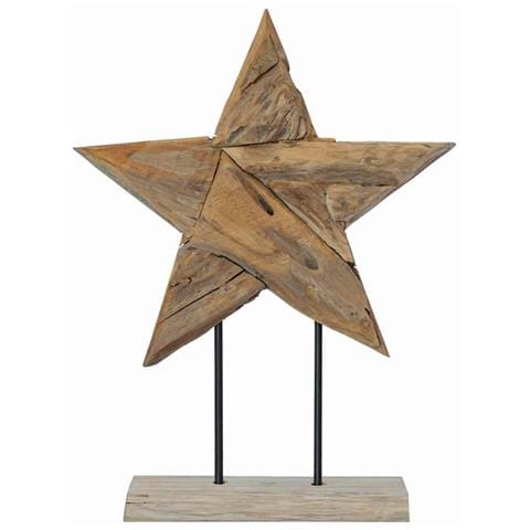 Stella di Natale Marrone 45 x 5 x 60 cm Legno di teak solido - Foto 1