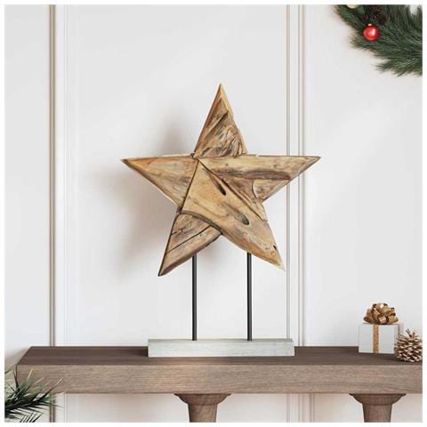 Stella di Natale Marrone 45 x 5 x 60 cm Legno di teak solido - Foto 2