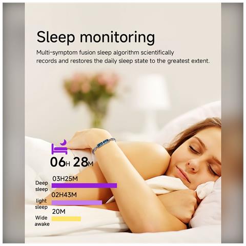 Braccialetto Smart Diamante Blu & Bianco Fitness Tracker Con Monitoraggio Frequenza Cardiaca & Sonno - Foto 7