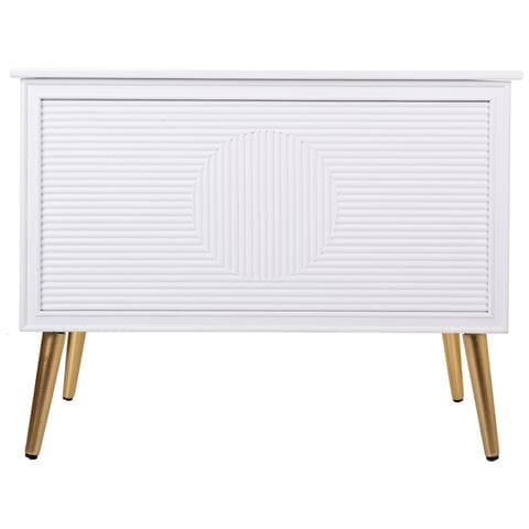 Sgabello Baule In Legno Bianco 83x41,5x62,5h - Foto 2