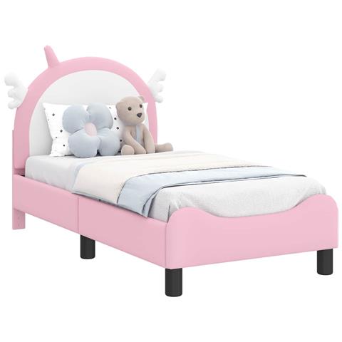 Struttura letto per bambini con testata Rosa 70 x 140 cm PU - Foto 1