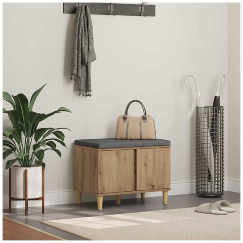 Panca per ingresso con porta Rovere Artigianale 60 x 38 x 46 cm - Foto 2