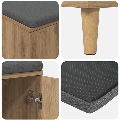 Panca per ingresso con porta Rovere Artigianale 60 x 38 x 46 cm - Foto 9