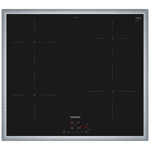 iQ100 EH645BEB6E piano cottura Nero, Acciaio inox Da incasso 60 cm Piano cottura a induzione 4 Fornello (i) - Foto 1