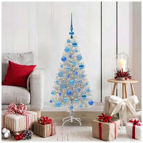 Albero di Natale con 150 LED con supporto Argento 120 cm PET - Foto 2