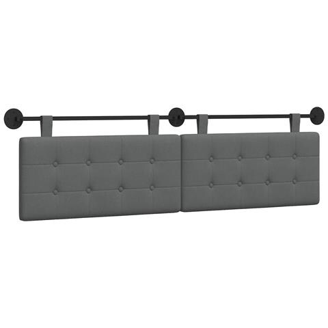 Testata appesa Grigio scuro 170 x 55 x 5 cm Tessuto - Foto 1