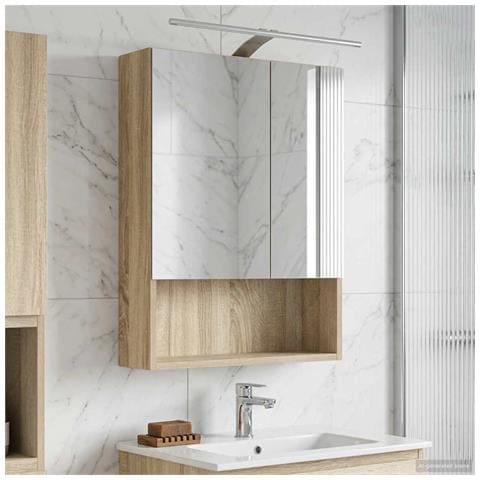 Mobiletto per specchio da bagno Rovere Sonoma 50 x 14,5 x 70 cm - Foto 2