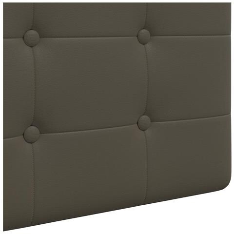 Testiera sospesa Con luce LED Grigio Similpelle - Foto 9