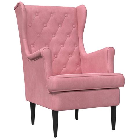 Poltrona Rosa Velluto - Foto 1