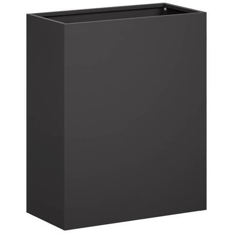 Vaso da giardino Nero 40 x 20 x 50 cm Acciaio laminato a freddo - Foto 1