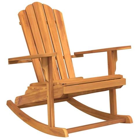 Sedia Dondolo Adirondack da Giardino in Legno Massello Teak - Foto 1